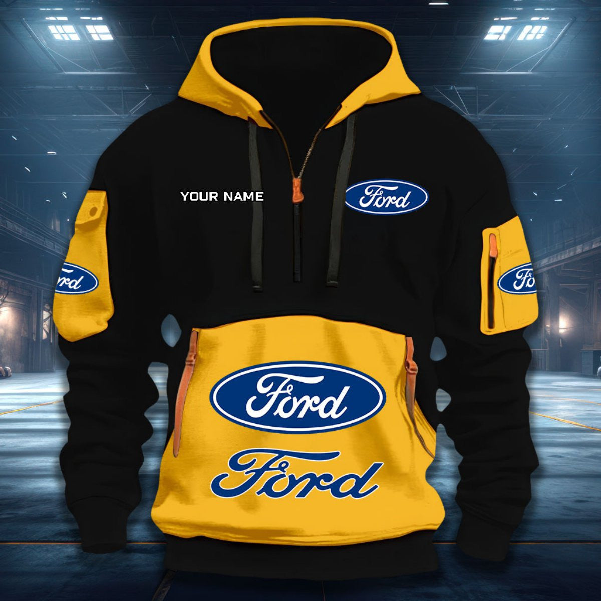 Ford FD DQHZH20011 Quarter Zip Hoodie