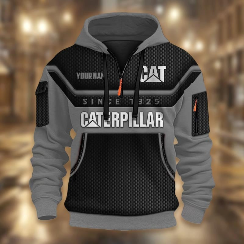Custom Name CAT 3D Quarter Zip Hoodie CR251171