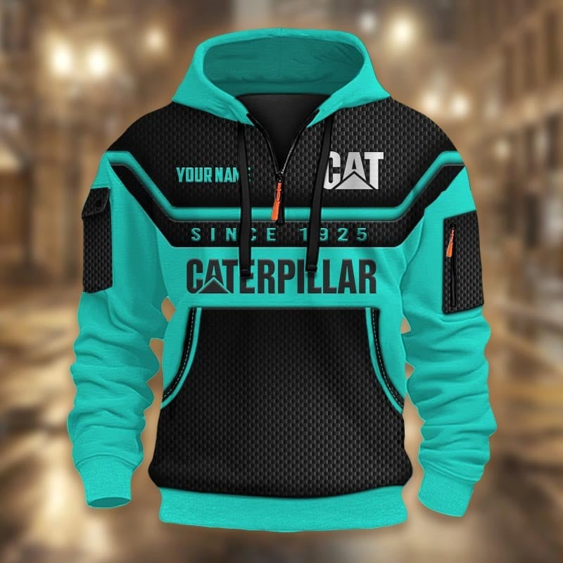 Custom Name CAT 3D Quarter Zip Hoodie CR251171
