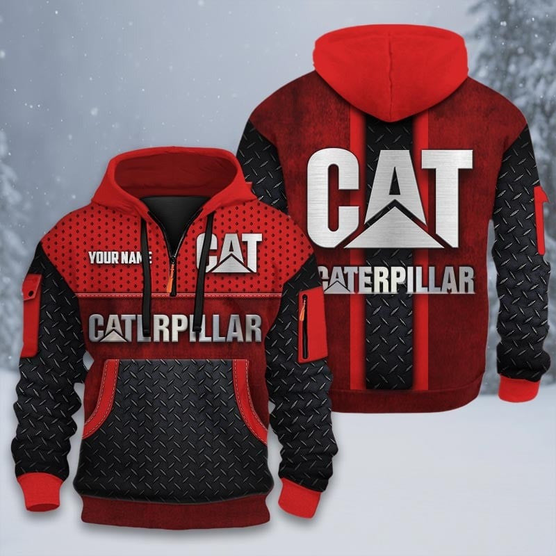 Custom Name CAT 3D Quarter Zip Hoodie CR251201