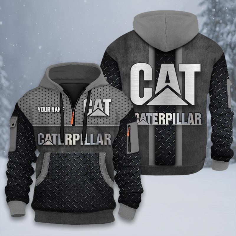 Custom Name CAT 3D Quarter Zip Hoodie CR251201