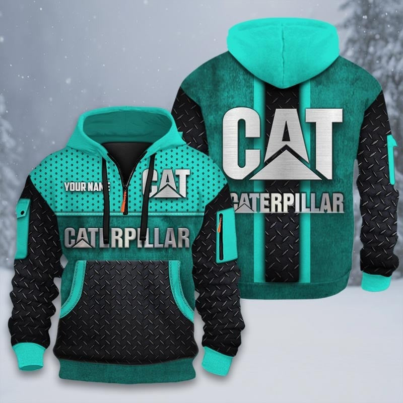 Custom Name CAT 3D Quarter Zip Hoodie CR251201