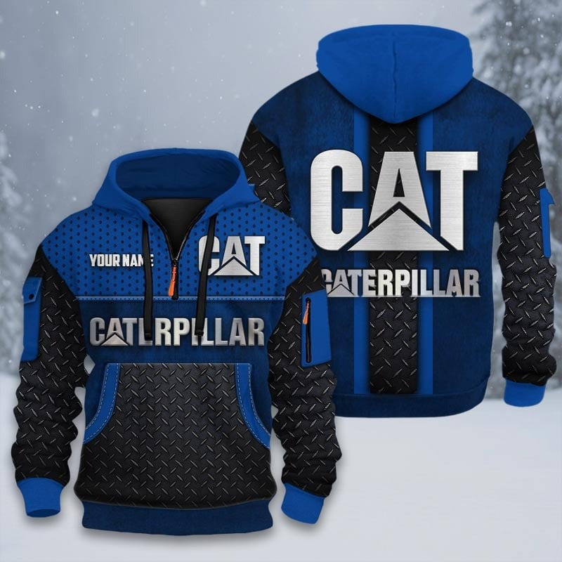 Custom Name CAT 3D Quarter Zip Hoodie CR251201