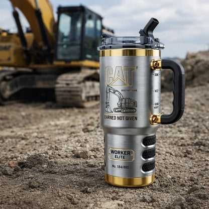 CAT Tumbler with Handle and Straw