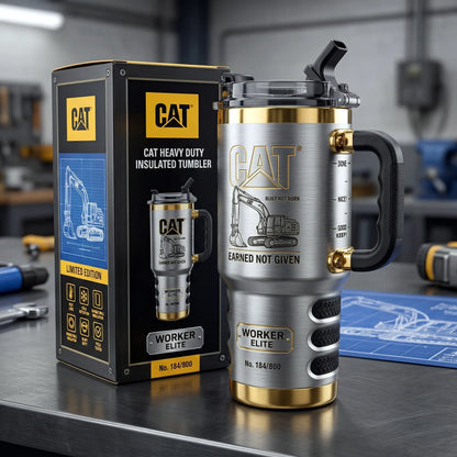 CAT Tumbler with Handle and Straw