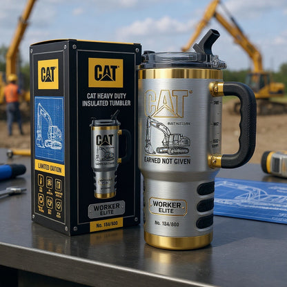 CAT Tumbler with Handle and Straw