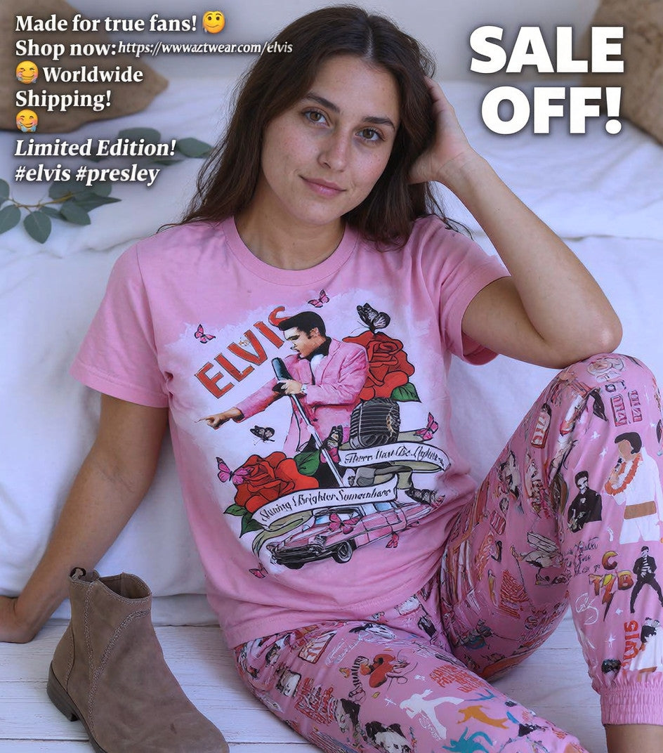 ELVIS 2D Pajamas T-Shirt & Sweatpants Set THAOVTT722