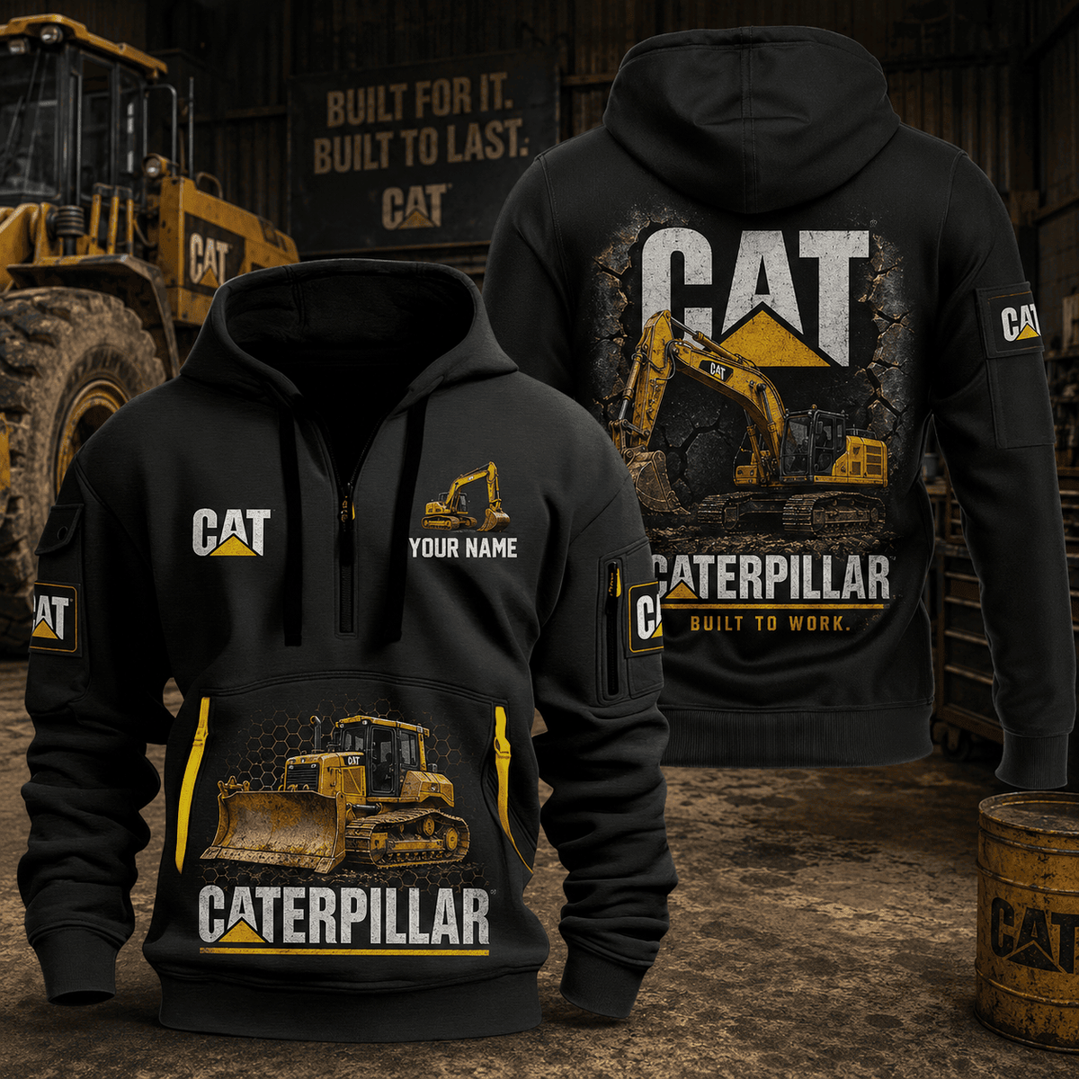 CAT New Personalized Quarter Zip Hoodie For fan