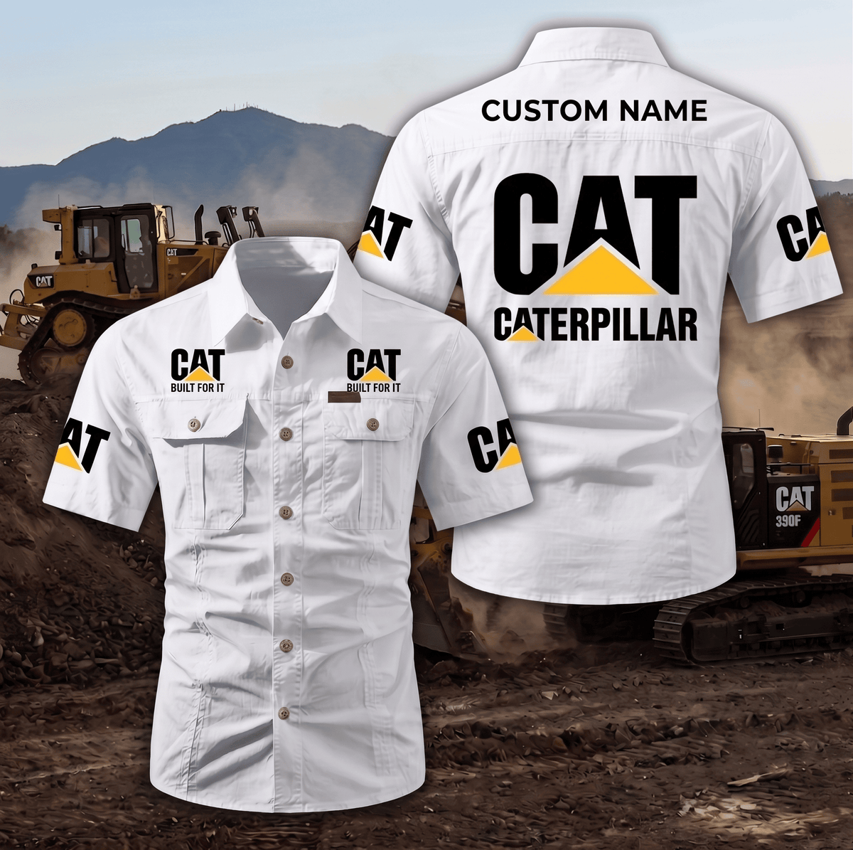 Personalized CAT Limited Edition Short Sleeve Mechanic Shirt