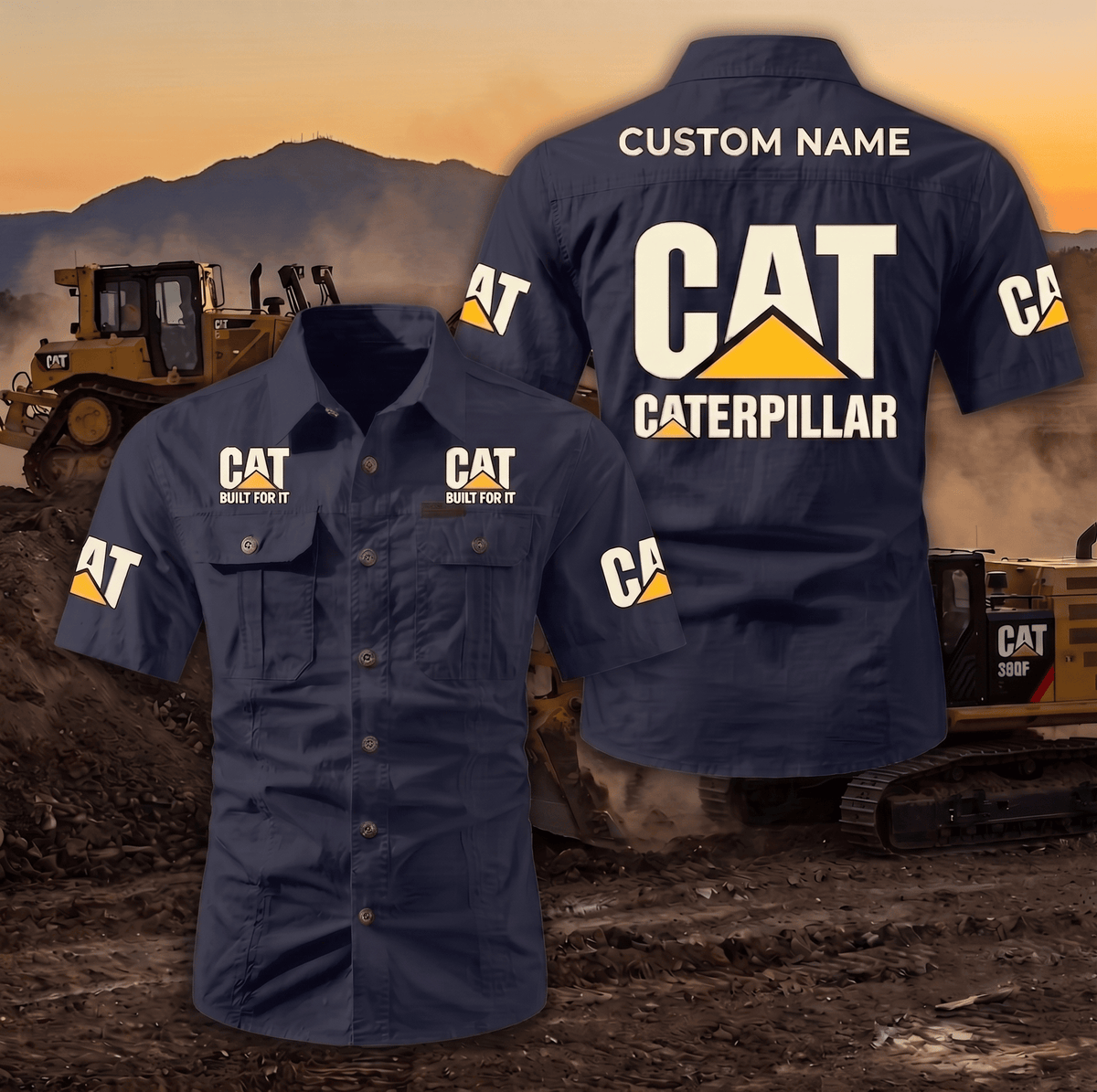 Personalized CAT Limited Edition Short Sleeve Mechanic Shirt