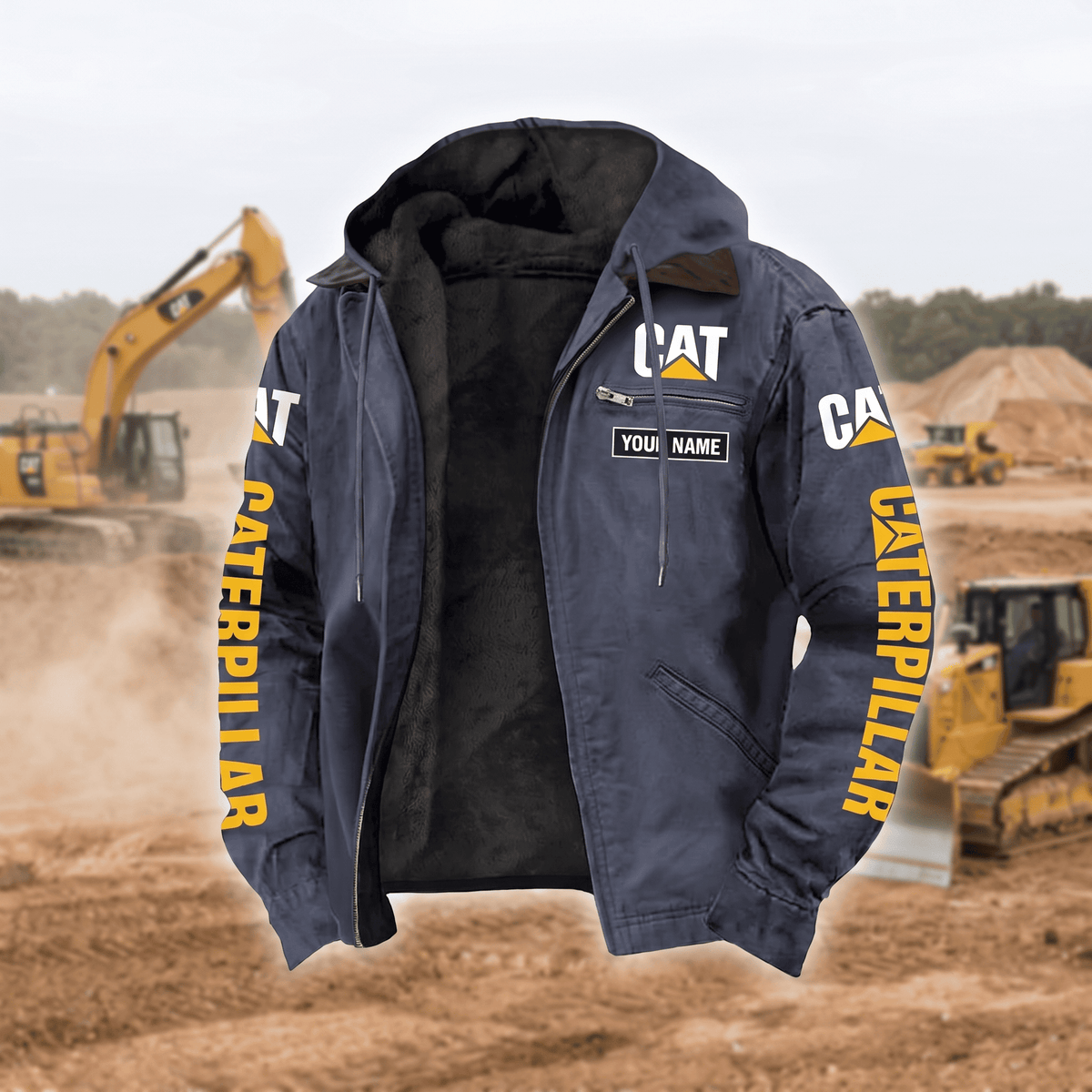 Personalized CAT Left Chest Zipper Pocket Jacket V2