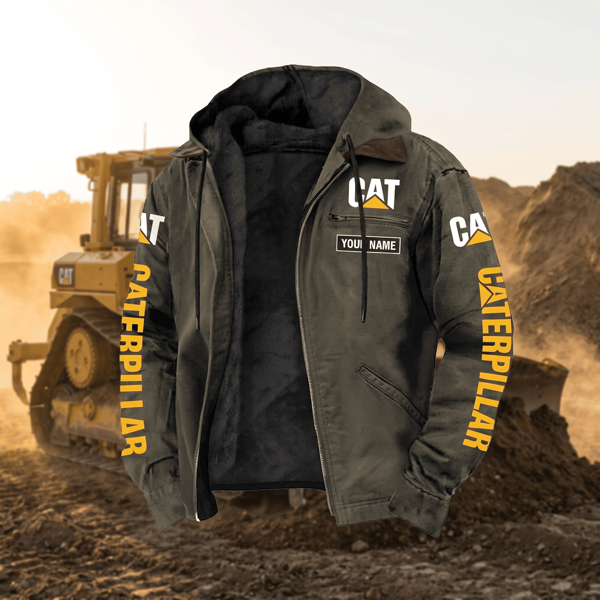 Personalized CAT Left Chest Zipper Pocket Jacket V2