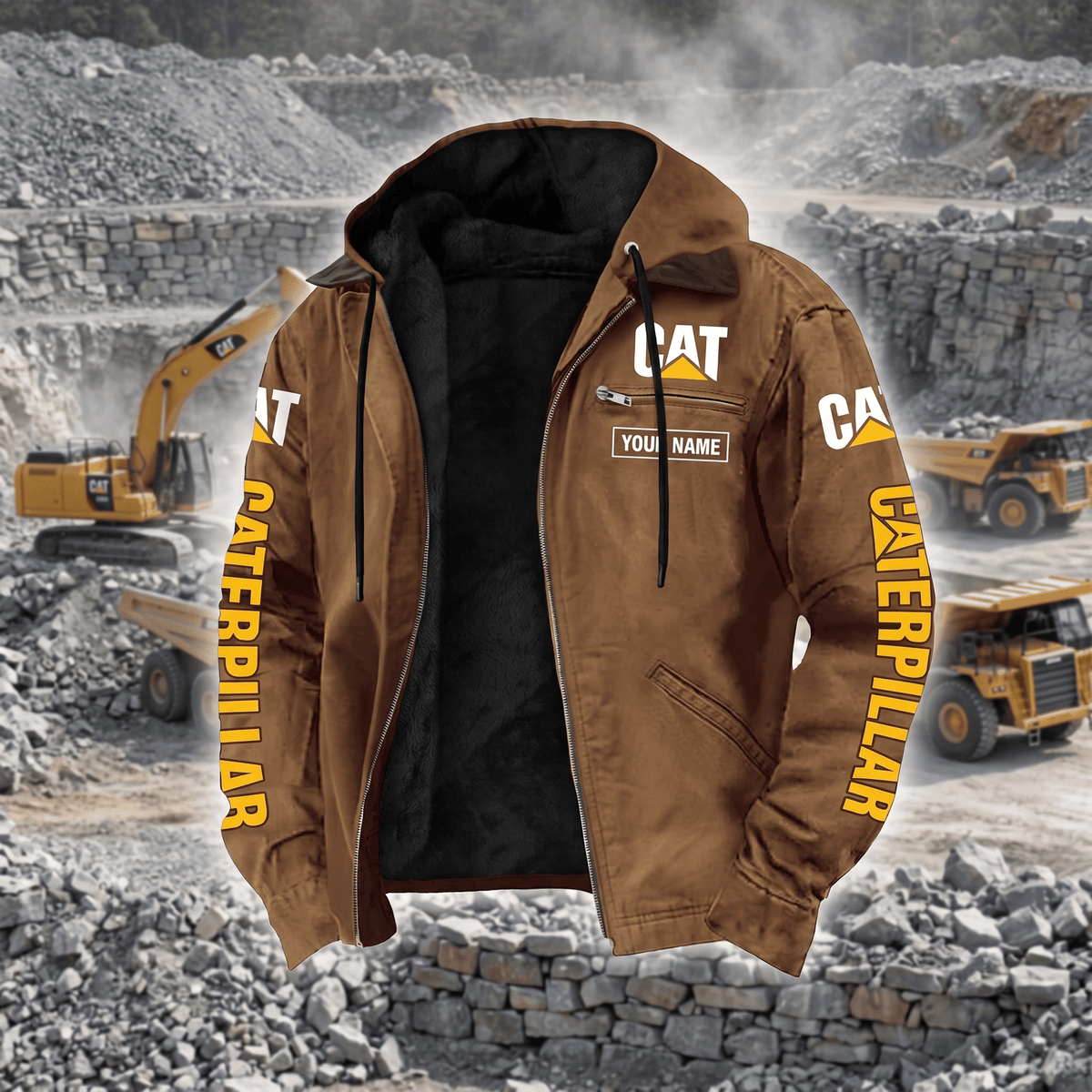 Personalized CAT Left Chest Zipper Pocket Jacket V2