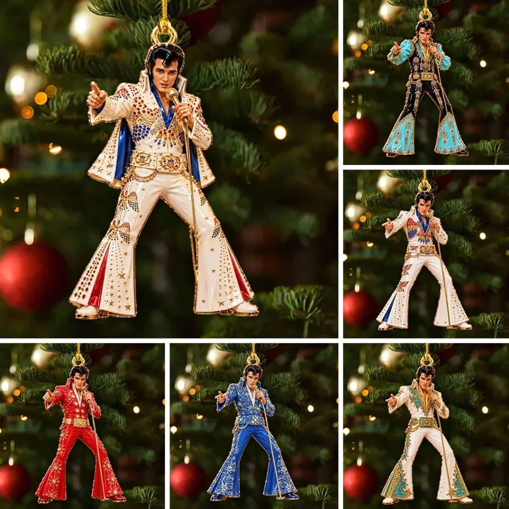 6PCS Elvis Presley Custom Shape 2-Side Printed Acrylic Ornament
