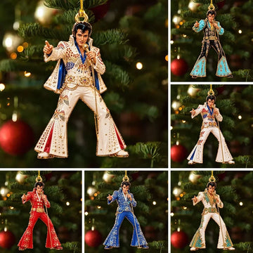 6PCS Elvis Presley Custom Shape 2-Side Printed Acrylic Ornament
