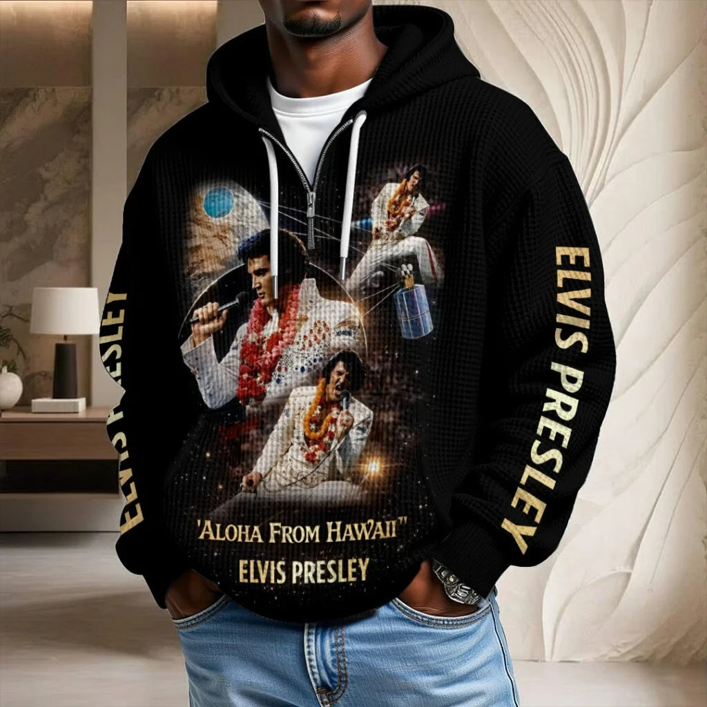 Elvis Unisex Waffle Hoodie