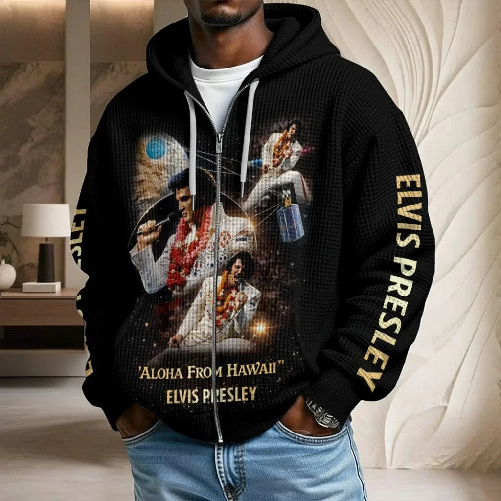 Elvis Unisex Waffle Hoodie