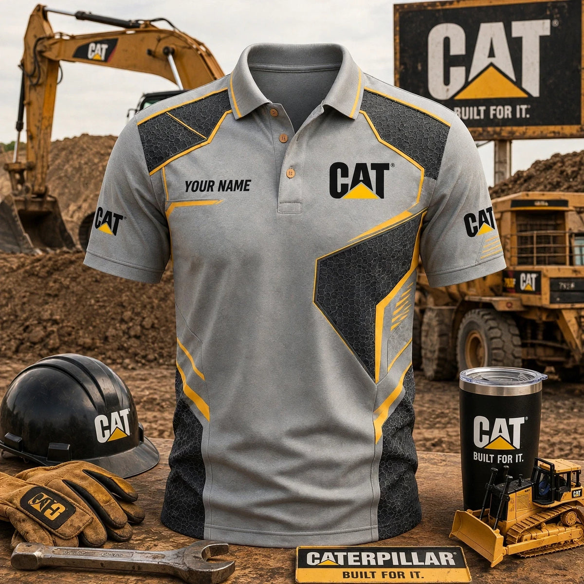 Personalized CAT Limited Edition 3D Polo Shirts