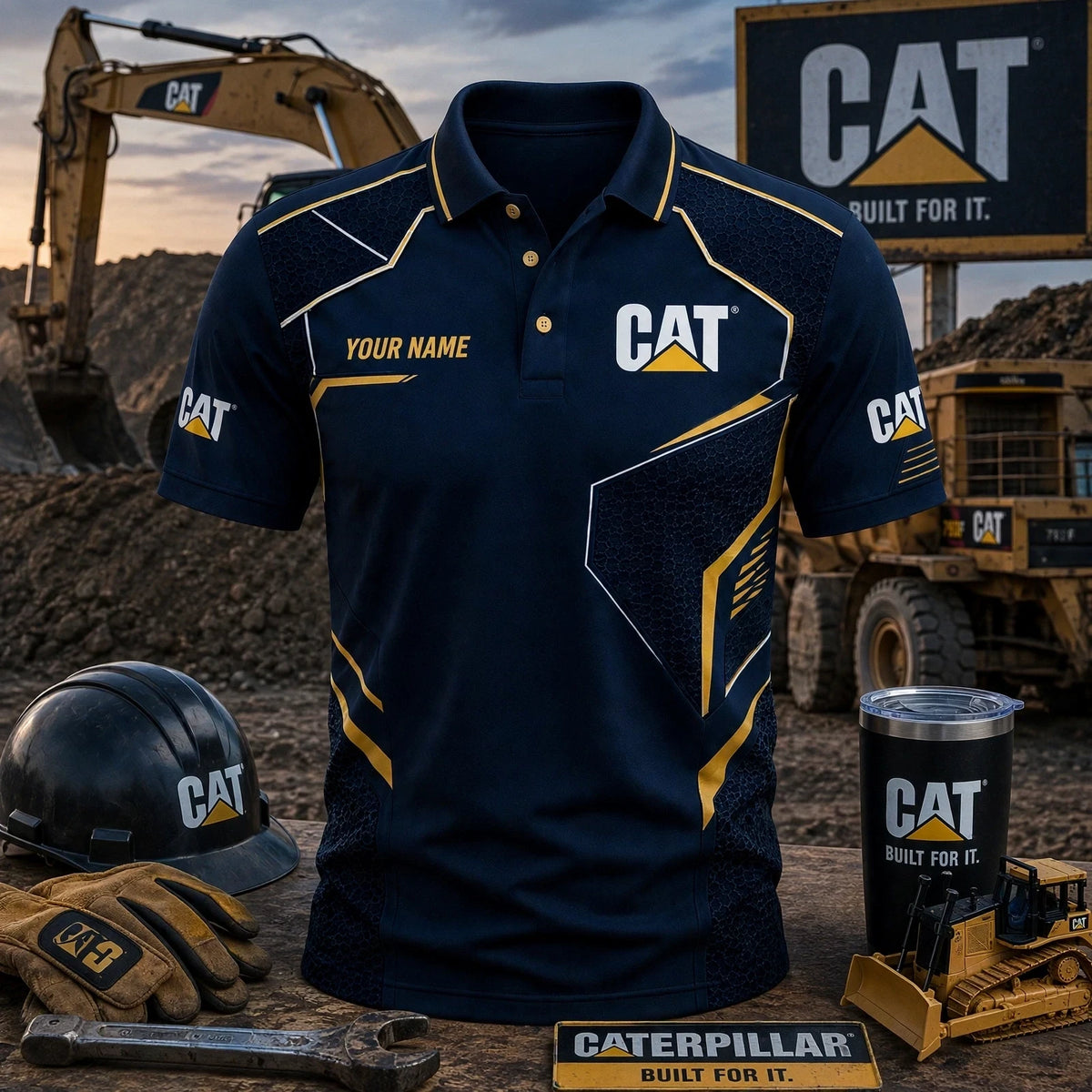 Personalized CAT Limited Edition 3D Polo Shirts