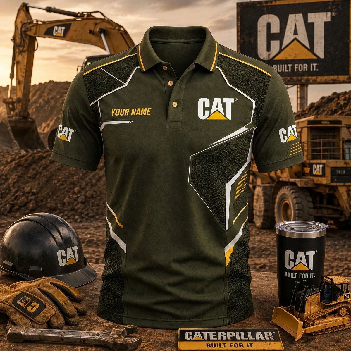 Personalized CAT Limited Edition 3D Polo Shirts