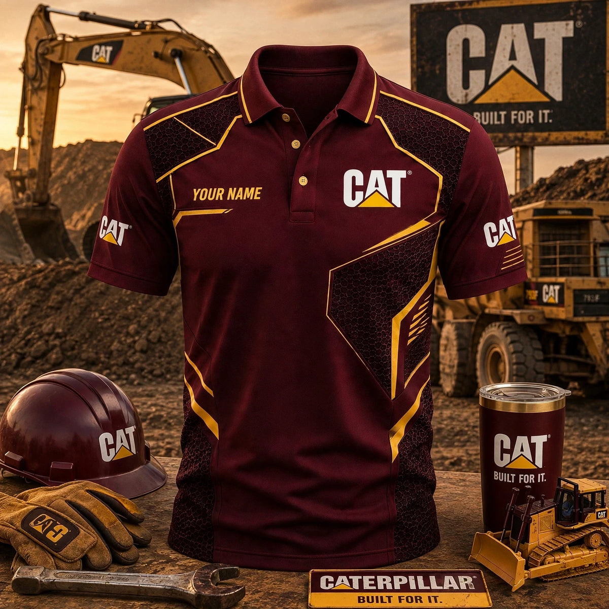 Personalized CAT Limited Edition 3D Polo Shirts