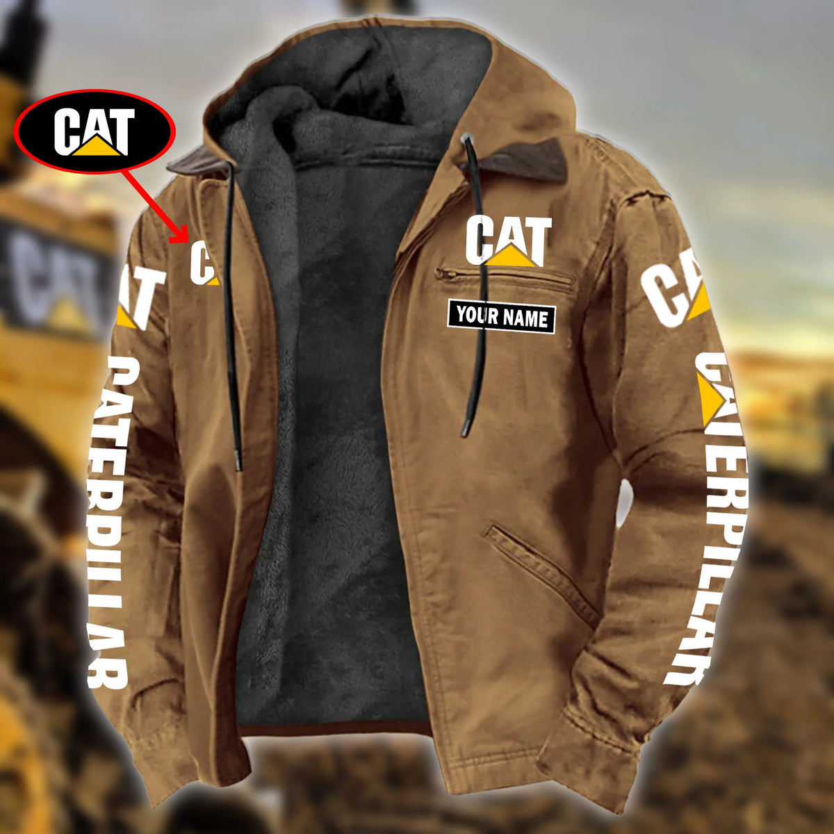 Personalized CAT Left Chest Zipper Pocket Jacket V4