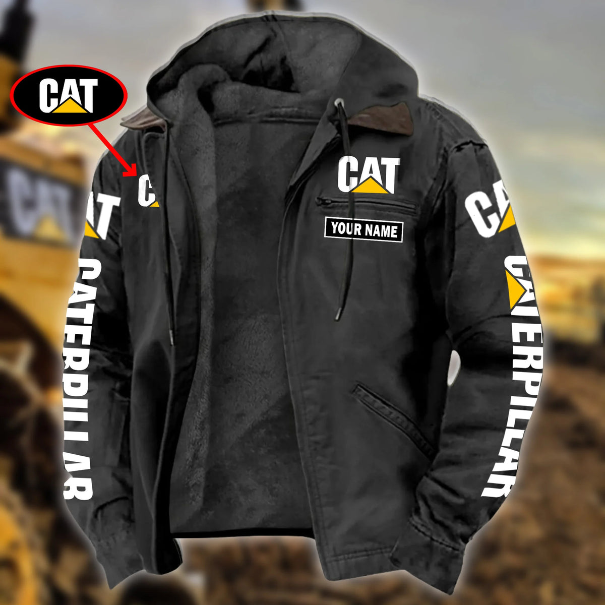 Personalized CAT Left Chest Zipper Pocket Jacket V4