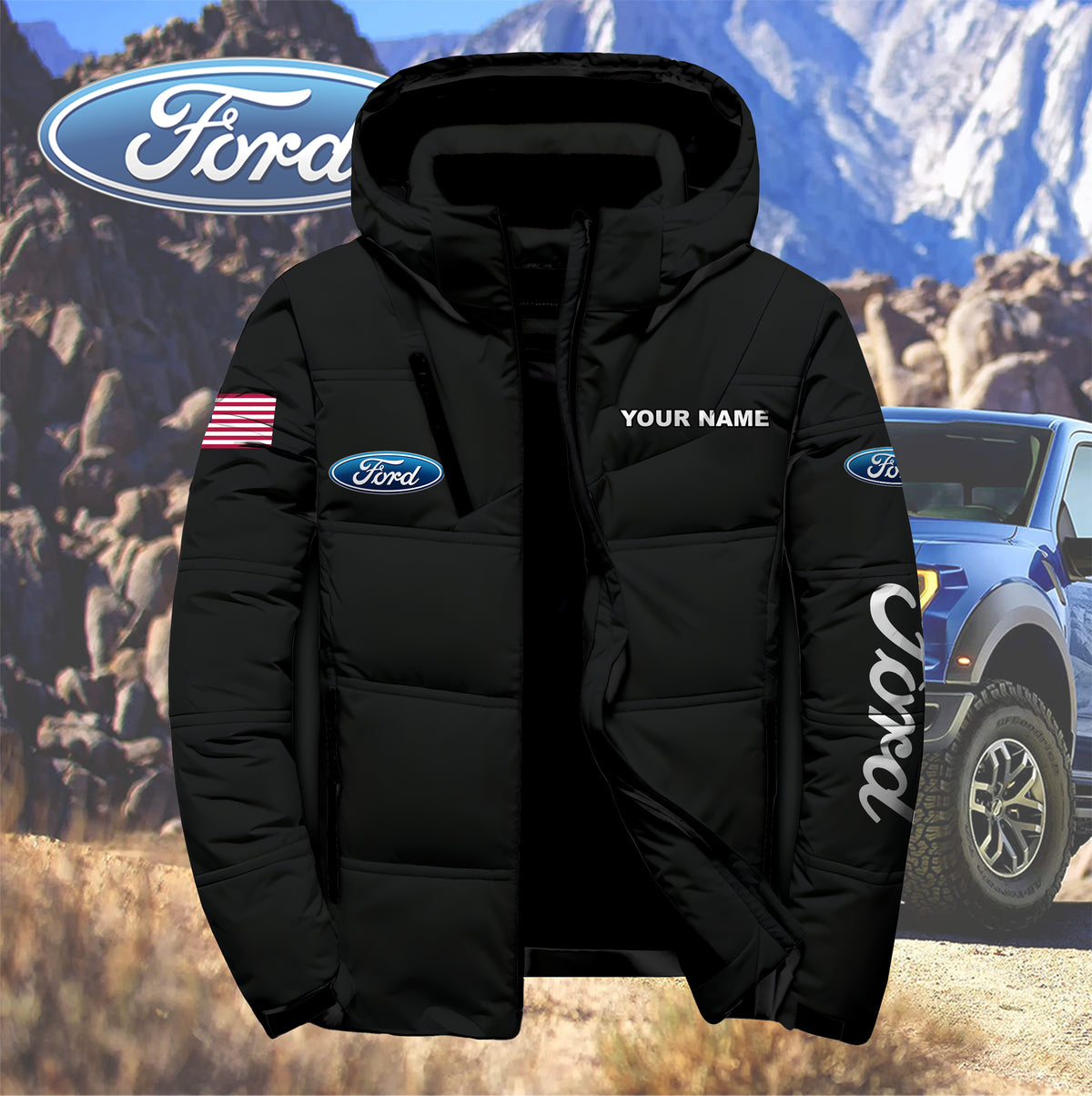 Personalized FD Down Jacket with Zipper QUY5570