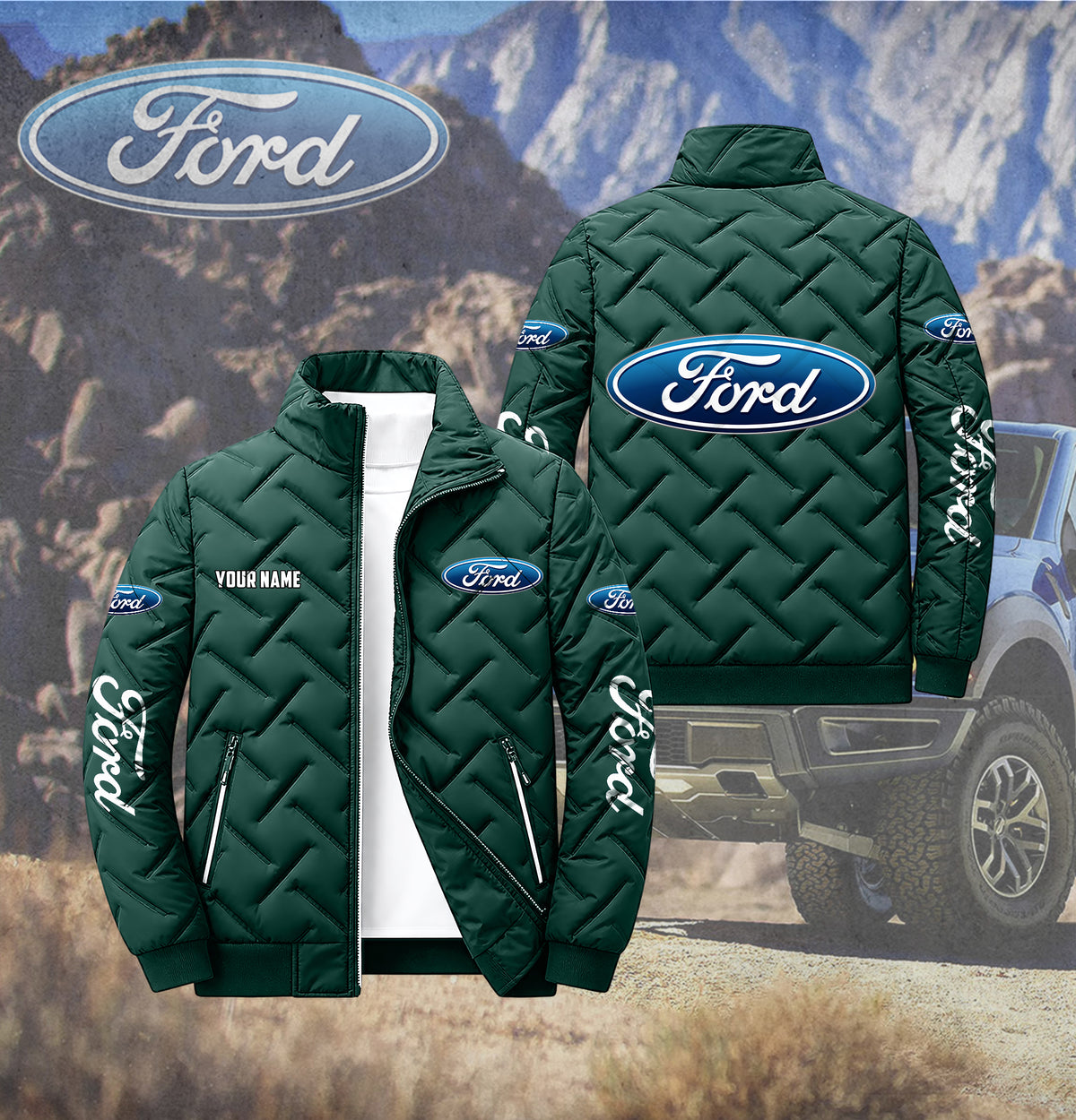 Custom Name FD Puffer Jacket QUY5606