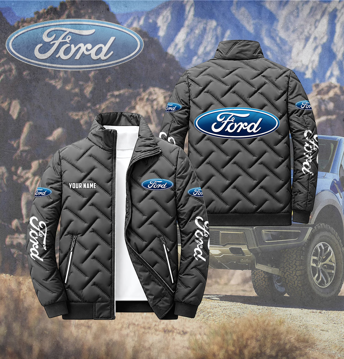 Custom Name FD Puffer Jacket QUY5606