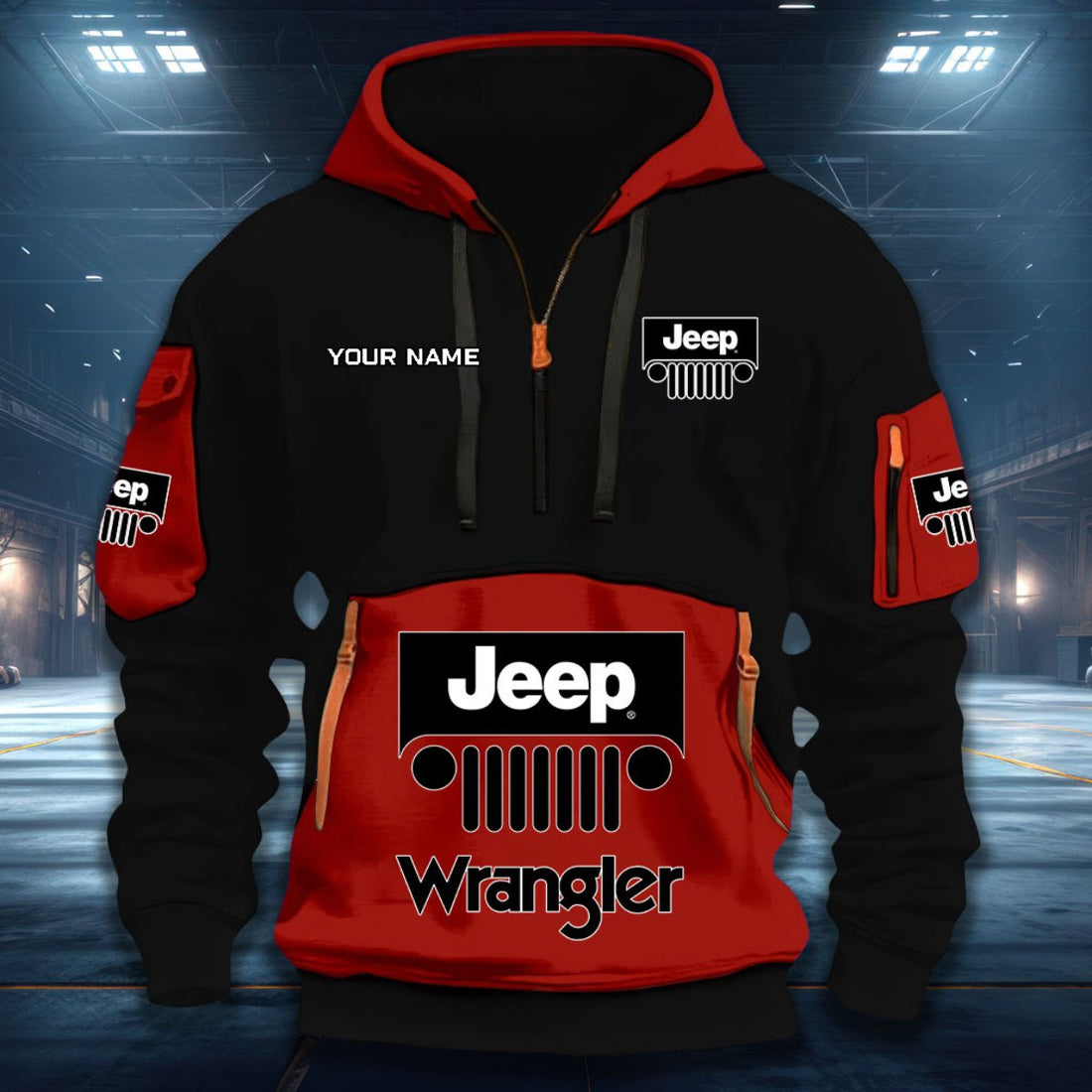 Custom Name JP Wrangler DDQHZH20121 Quarter Zip Hoodie