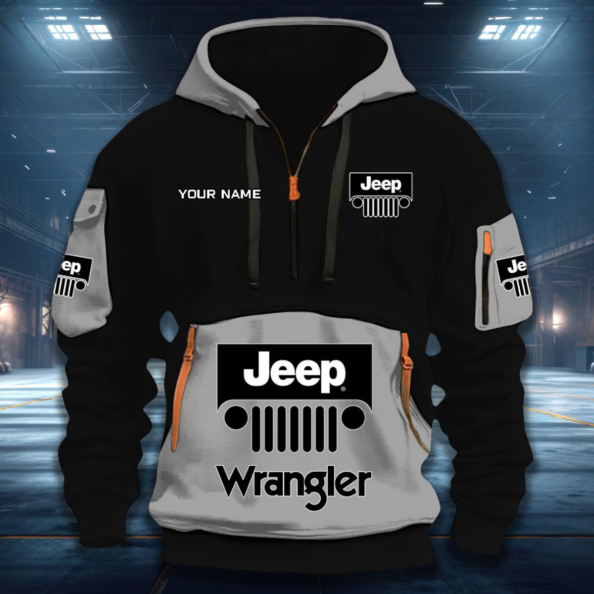 Custom Name JP Wrangler DDQHZH20121 Quarter Zip Hoodie