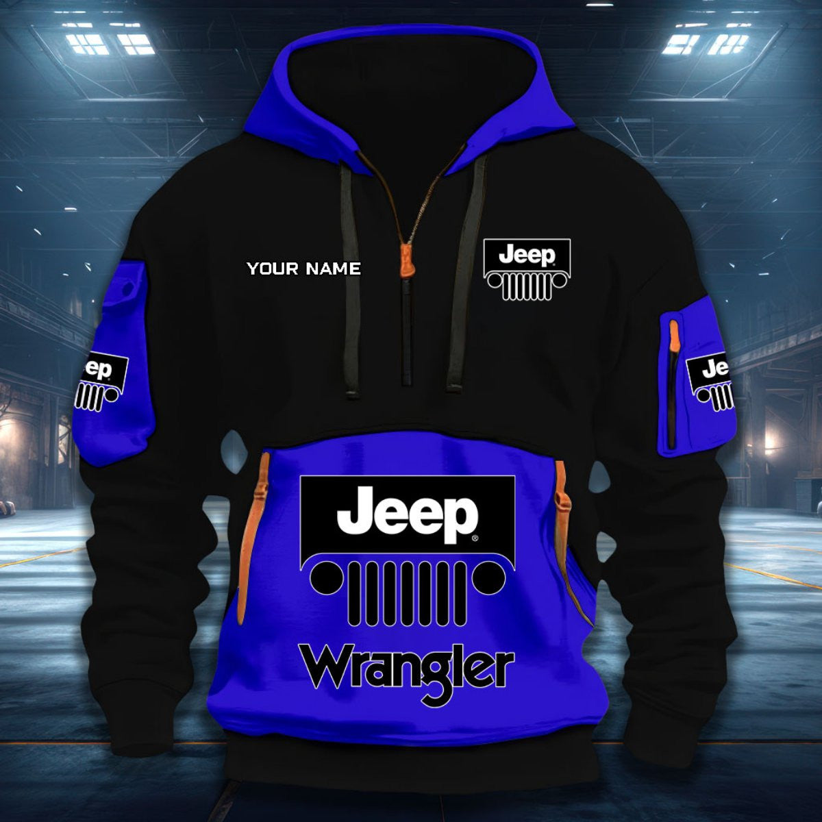 Custom Name JP Wrangler DDQHZH20121 Quarter Zip Hoodie