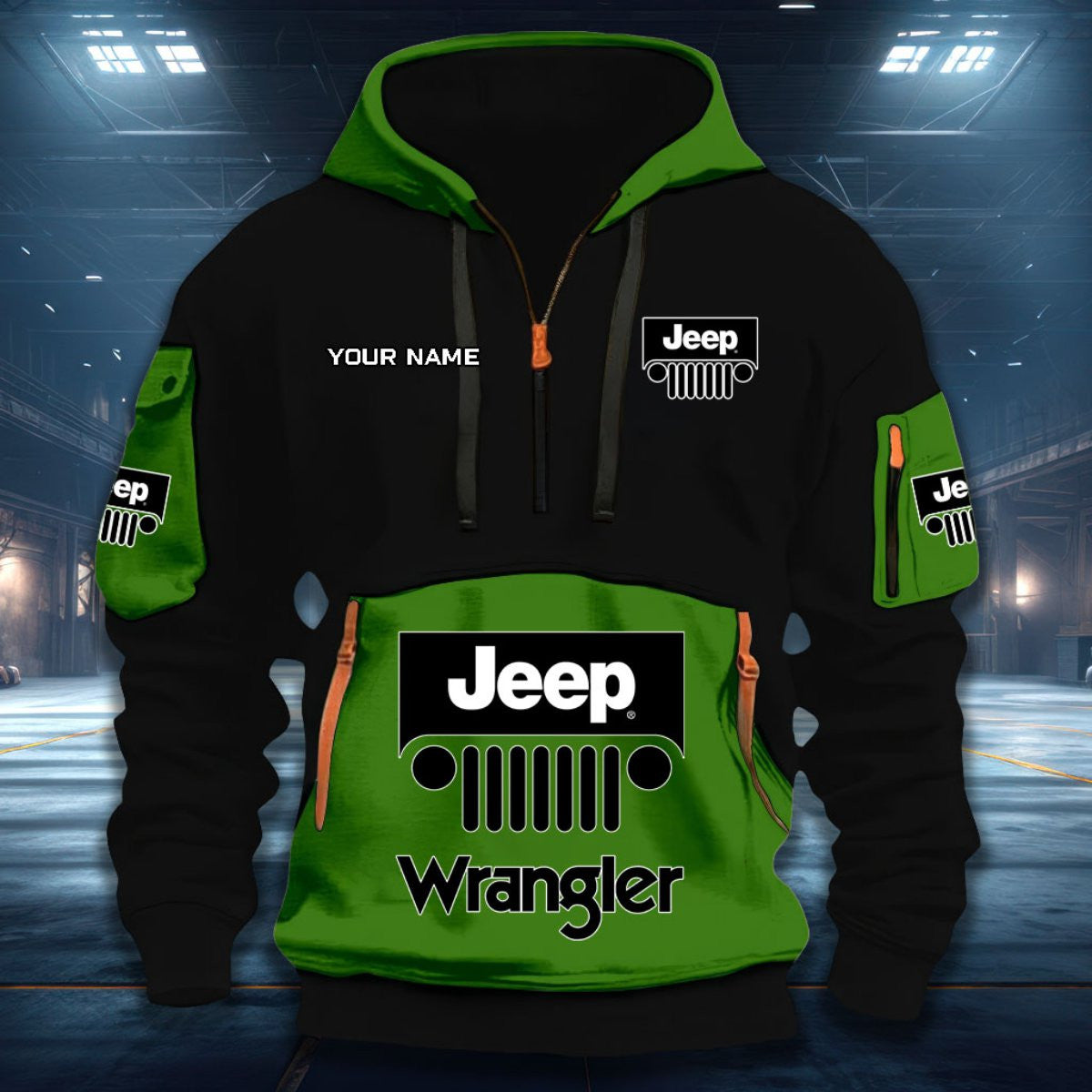 Custom Name JP Wrangler DDQHZH20121 Quarter Zip Hoodie