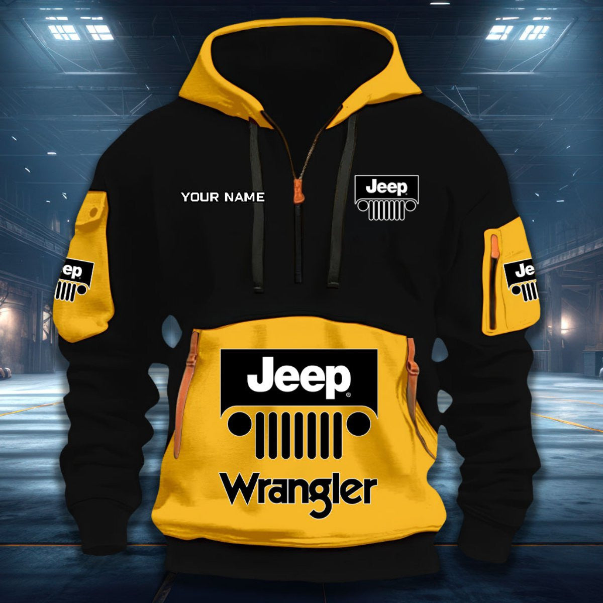 Custom Name JP Wrangler DDQHZH20121 Quarter Zip Hoodie