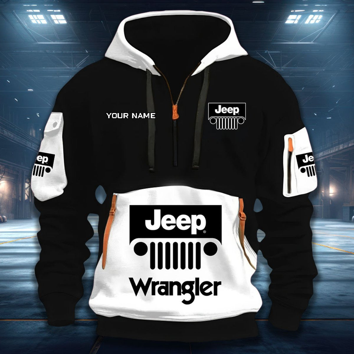 Custom Name JP Wrangler DDQHZH20121 Quarter Zip Hoodie