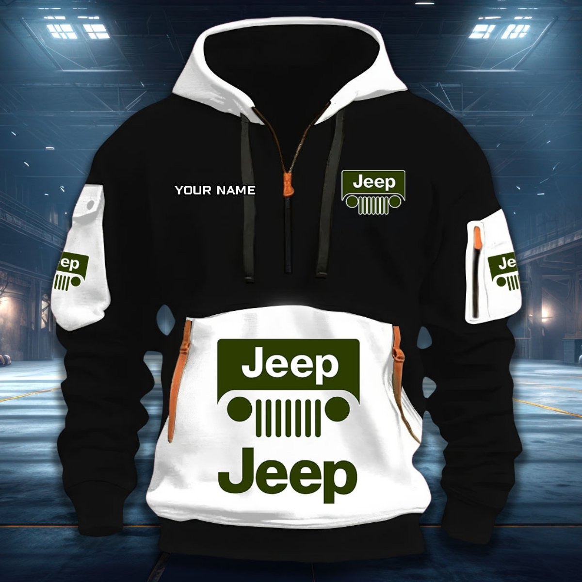 Custom Name JP DDQHZH20120 Quarter Zip Hoodie