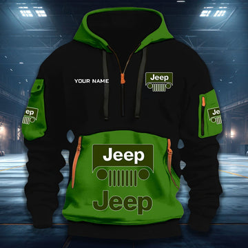 Custom Name JP DDQHZH20120 Quarter Zip Hoodie