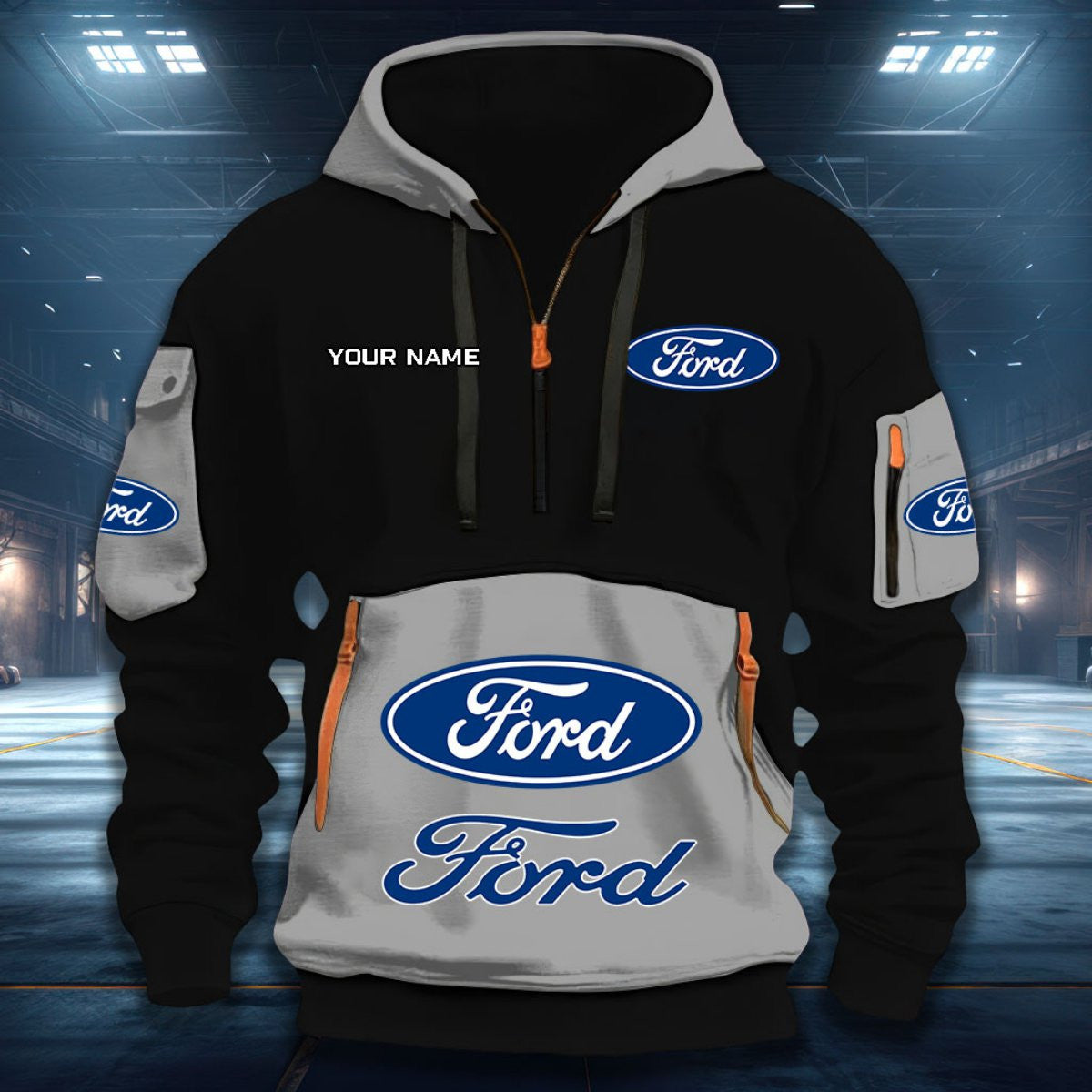 Ford FD DQHZH20011 Quarter Zip Hoodie
