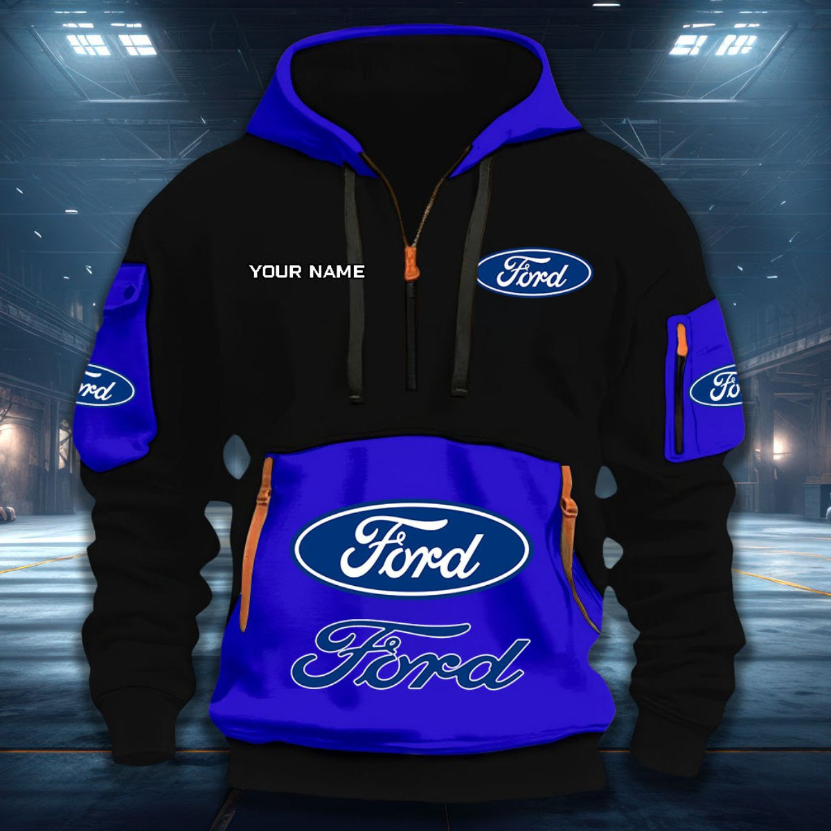 Ford FD DQHZH20011 Quarter Zip Hoodie