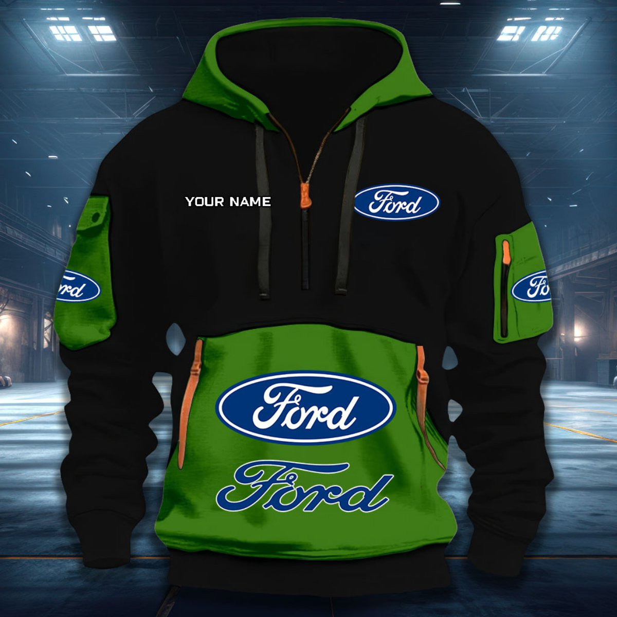 Ford FD DQHZH20011 Quarter Zip Hoodie