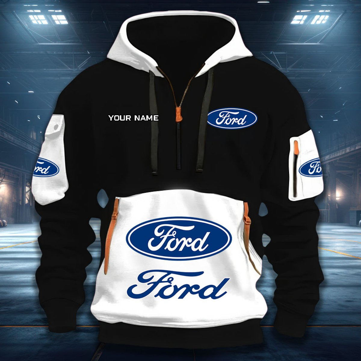 Ford FD DQHZH20011 Quarter Zip Hoodie