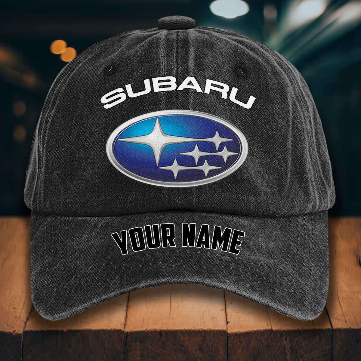 Custom Name SBR WINHD10096 Washed Denim Hat