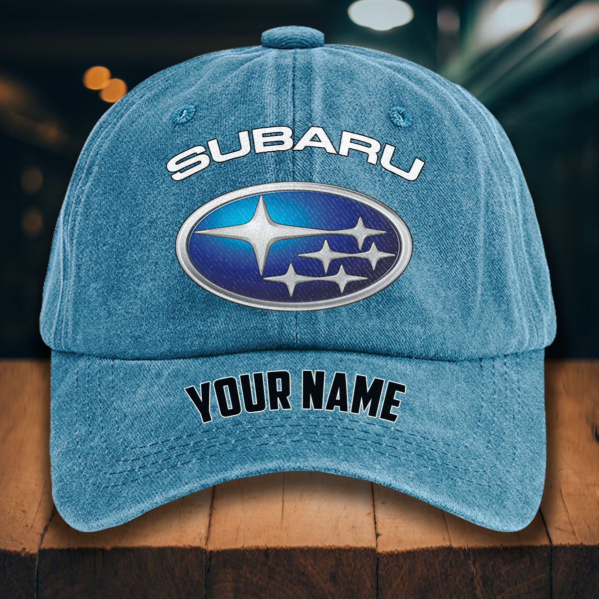 Custom Name SBR WINHD10096 Washed Denim Hat