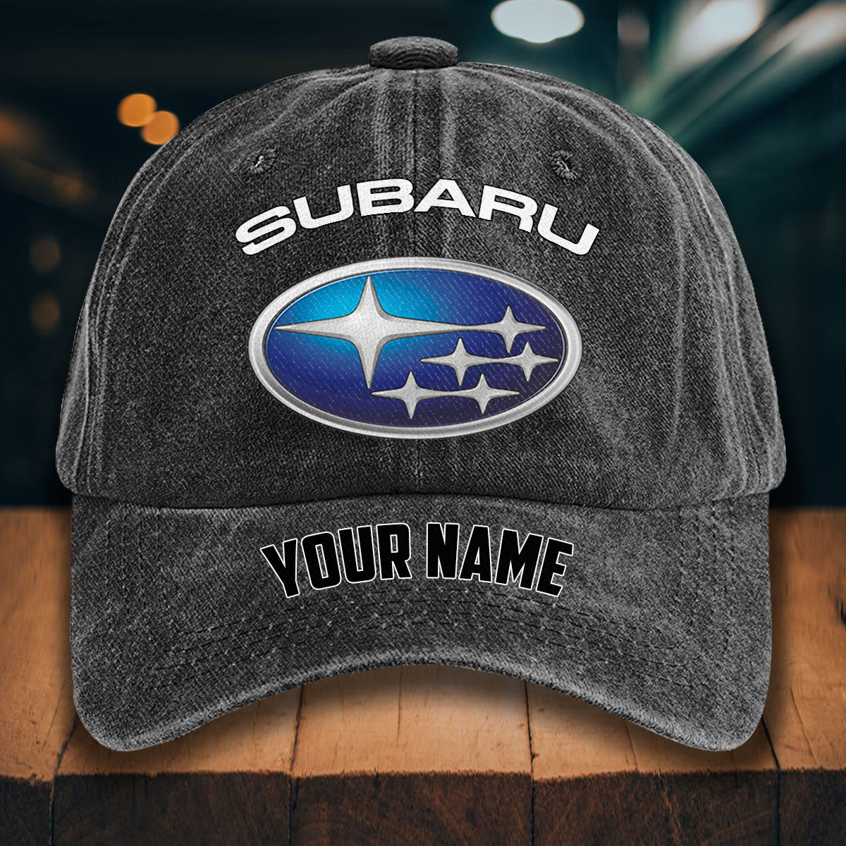 Custom Name SBR WINHD10096 Washed Denim Hat