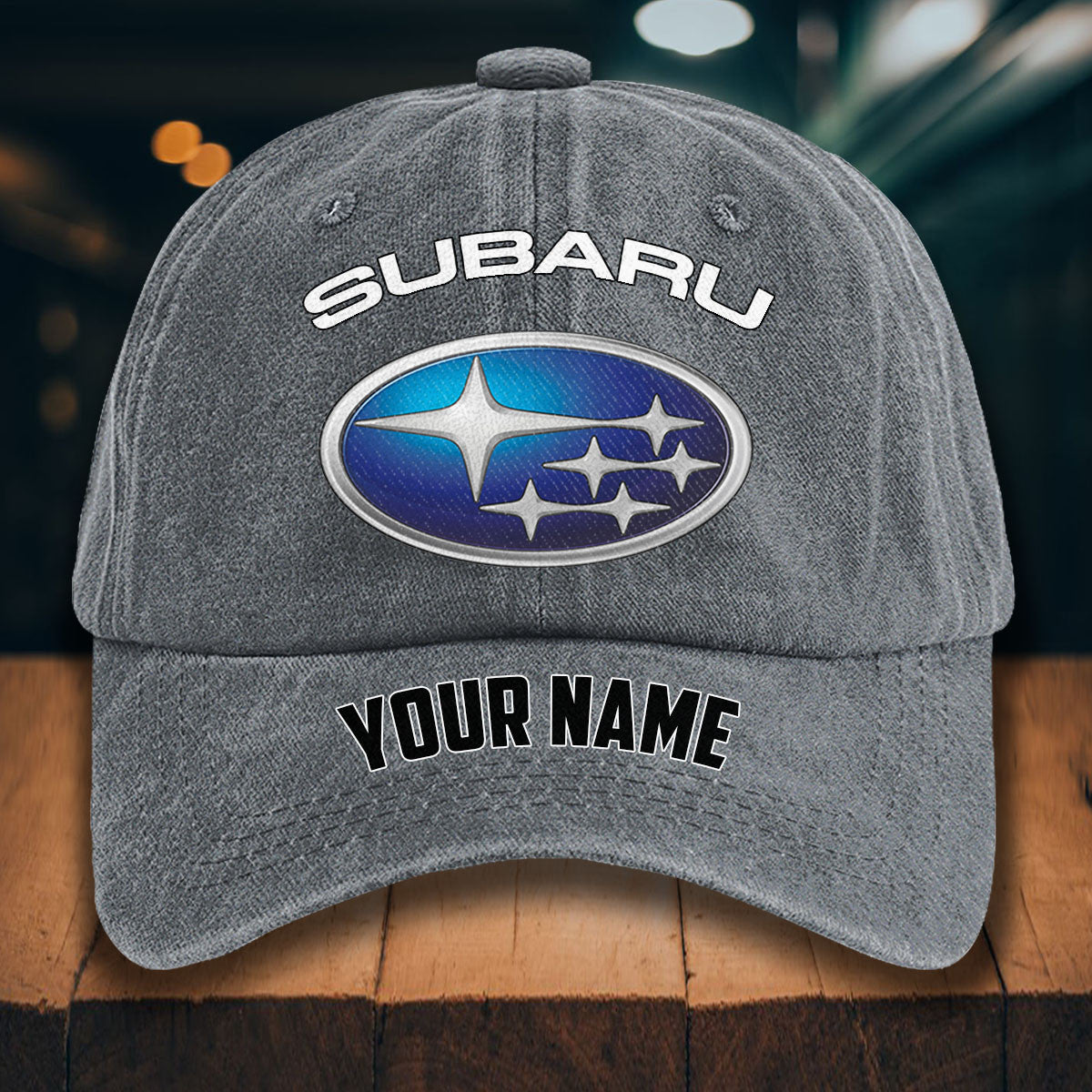 Custom Name SBR WINHD10096 Washed Denim Hat