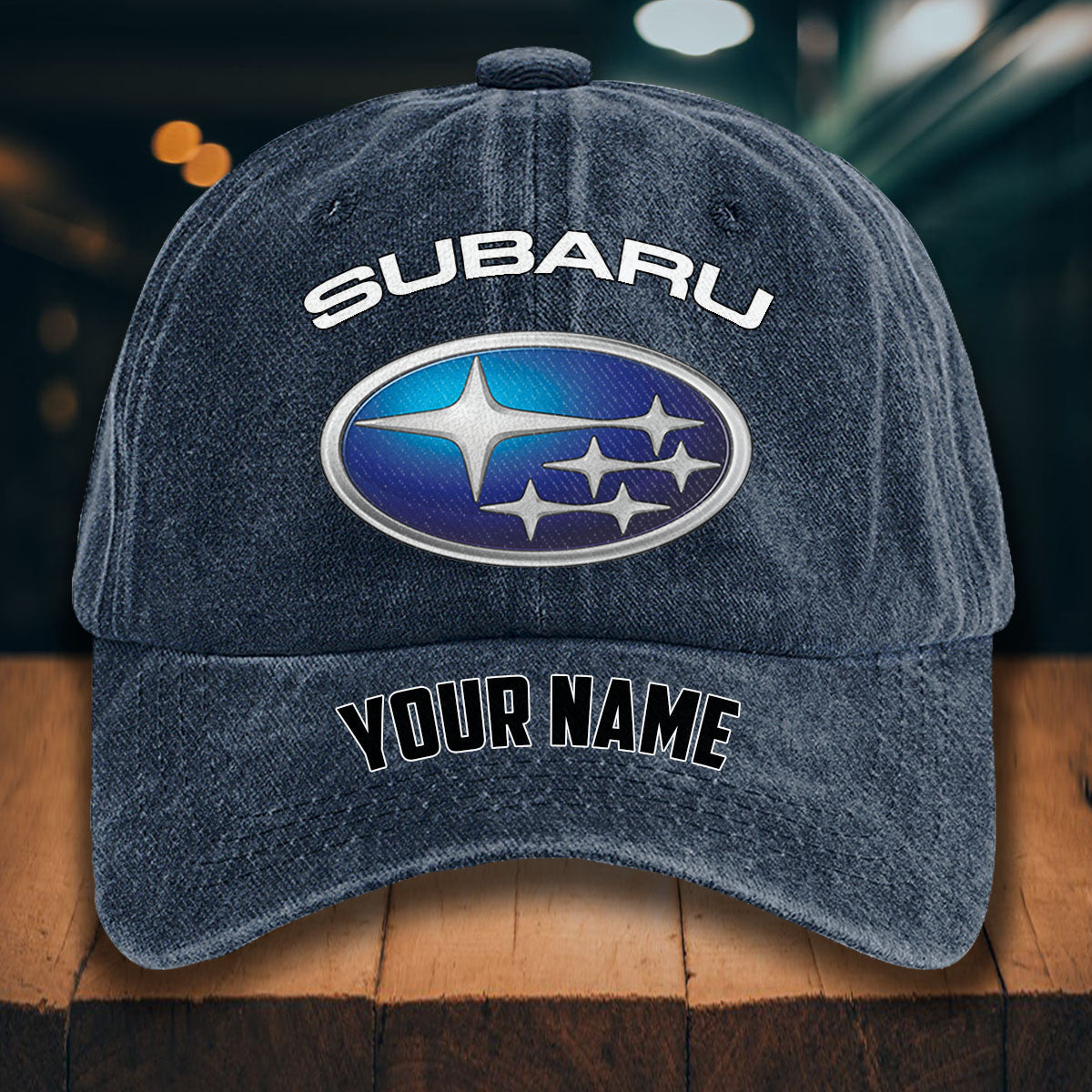 Custom Name SBR WINHD10096 Washed Denim Hat