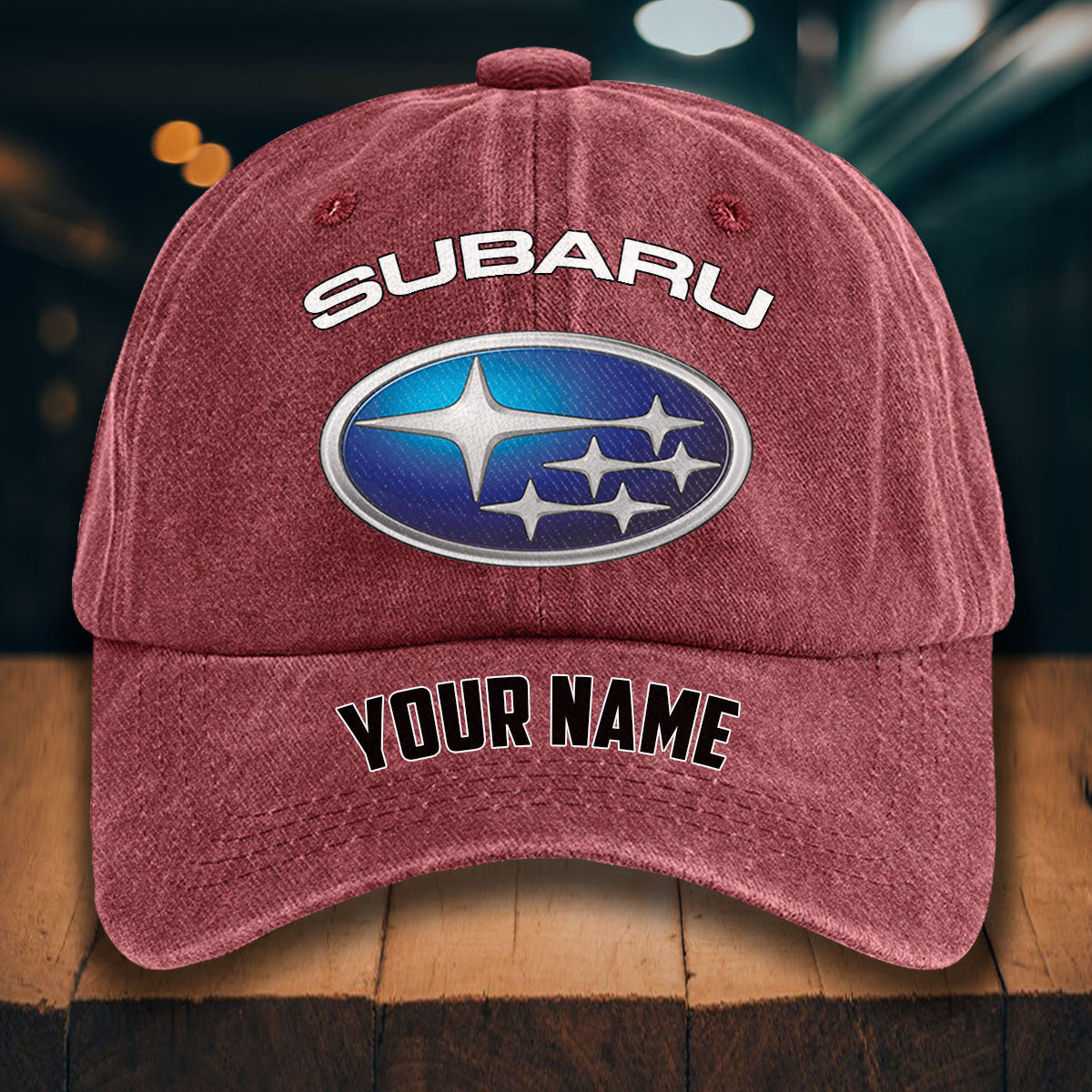 Custom Name SBR WINHD10096 Washed Denim Hat