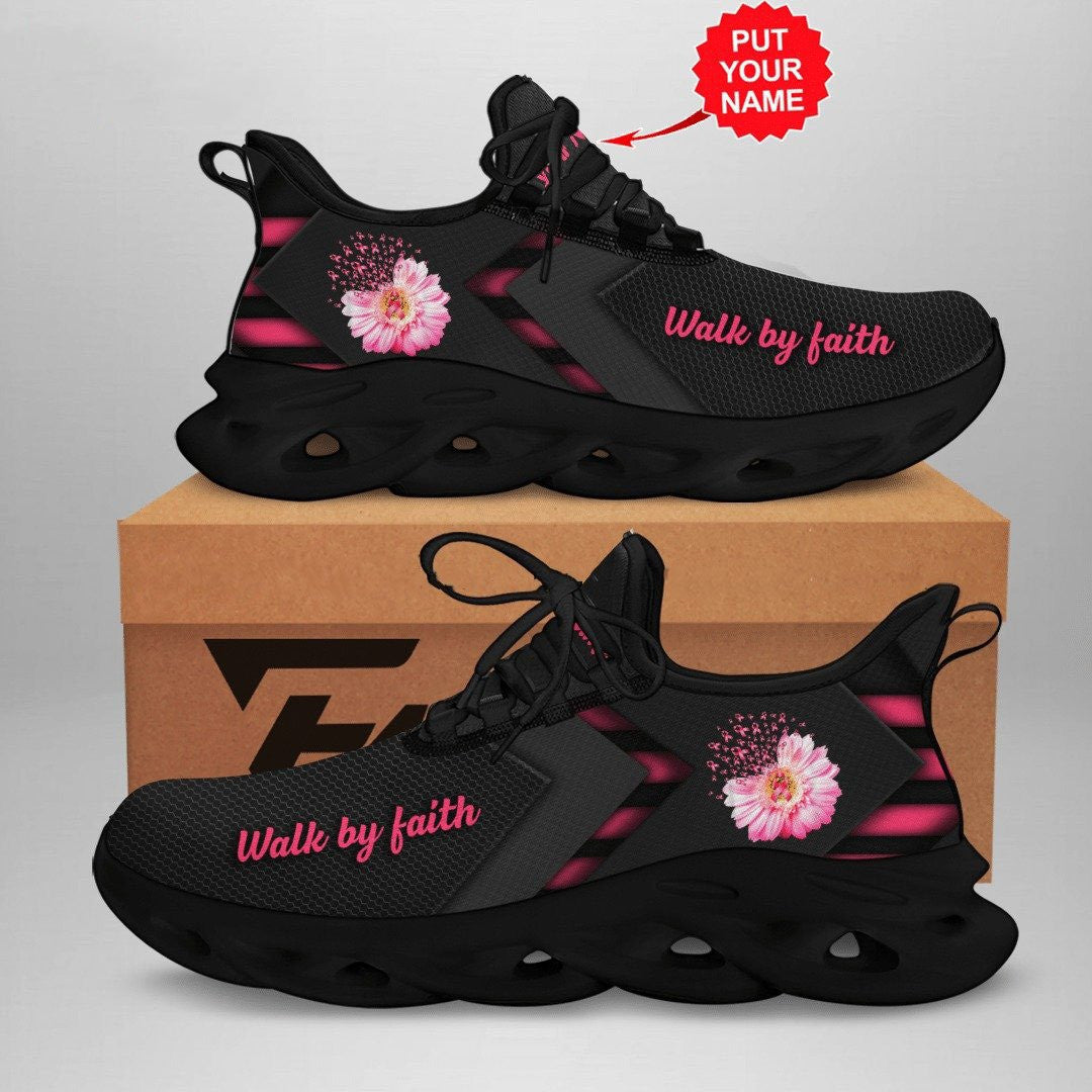 Custom Name Breast Cancer Awareness "Walk By Faith" Sneaker QUY2422