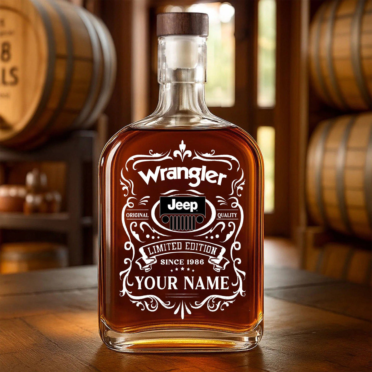 Custom Name JP Wrangler WINWB10125 Whiskey Bottle